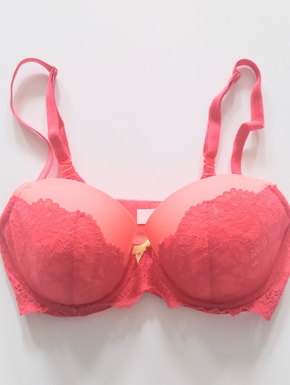 Victorias Secret Dream Angels Lined Demi Bra Pink Lace Size 34D